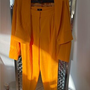 Express Vibrant Yellow Women's Pants & Blazer Set